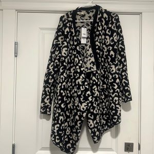 Ugg phoebe wrap sweater in black leopard print size s